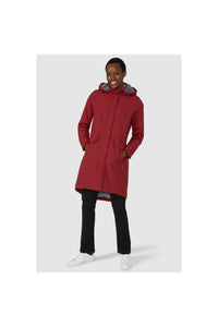 Womens/Ladies Waterproof Teddy Fleece Hooded Coat - Dark Red
