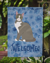 Load image into Gallery viewer, 11 x 15 1/2 in. Polyester Brazilian Shorthair Cat Welcome Garden Flag 2-Sided 2-Ply