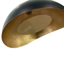 Load image into Gallery viewer, Nova of California Luna Bella 88&quot; Arc Lamp in Weathered Brass with Matte Black/Gold Leaf Shade and Dimmer Switch