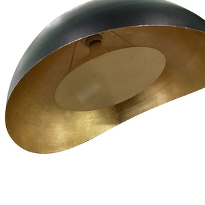 Nova of California Luna Bella 88" Arc Lamp in Weathered Brass with Matte Black/Gold Leaf Shade and Dimmer Switch