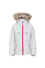Load image into Gallery viewer, Girls Denia Touch Fastening Hooded Ski Jacket (Platinum Print)