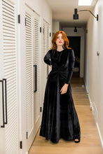 Load image into Gallery viewer, Black Velvet Knot Dress