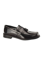 Load image into Gallery viewer, Mens Toggle Saddle Hi-Shine Leather Loafers - Oxblood