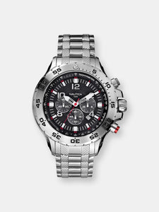 Nautica Watch N19508G NST Chronograph, 24 Hour Time, Tachymeter, Luminous, Stainless Steel