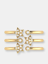 Load image into Gallery viewer, Dazzling Star Bezel Trio Diamond Ring In 14K Yellow Gold Vermeil On Sterling Silver