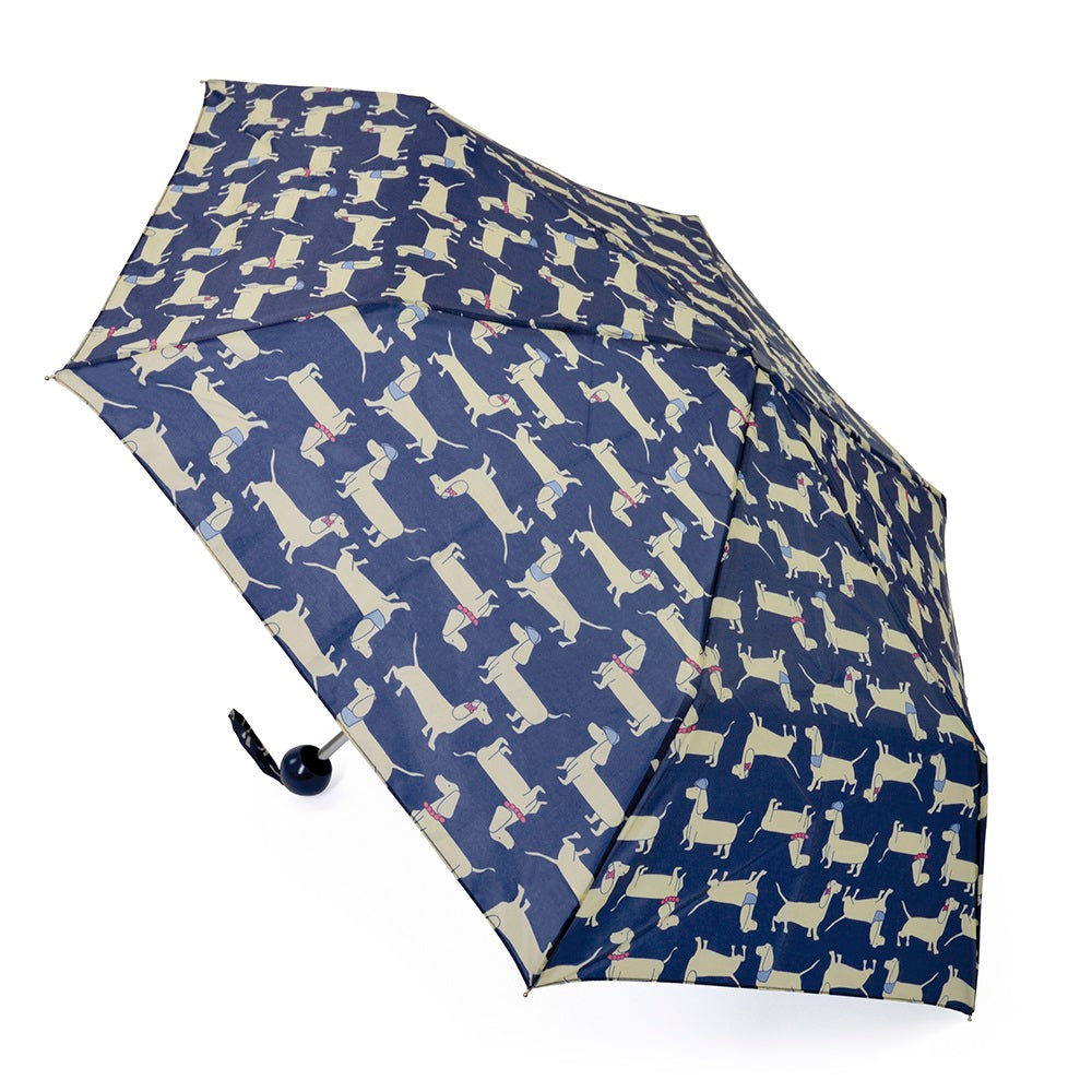 Unisex Adults Sausage Dog Supermini Umbrella (Blue) (One Size)