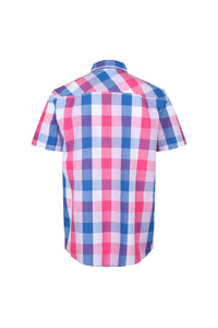 Mens Ramiel Checked Short-Sleeved Shirt - Bright Pink Check