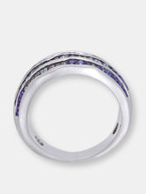 Load image into Gallery viewer, Maverick Surfer Sterling Silver Blue Sapphire &amp; Topaz Stone Band Ring