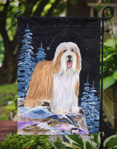 Starry Night Bearded Collie Garden Flag 2-Sided 2-Ply