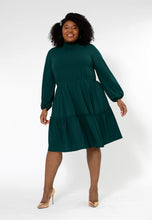 Load image into Gallery viewer, Olive Boho Jersey Tiered Dress
