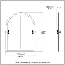 Load image into Gallery viewer, Frameless Arched Top Tilt Mirror With Beveled Edge