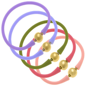 Bali 24K Gold Silicone Bracelet - Stack of 5