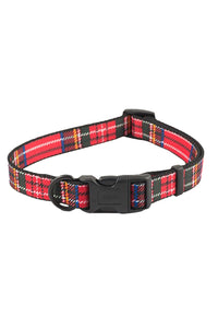 Ancol Tartan Polyester Adjustable Collar (Red) (8-12in)