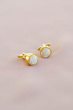 Load image into Gallery viewer, Porcelain Rose With Pearl Cufflinks