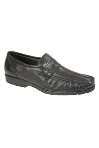 Mens Memory Foam Moccasin Slip On Shoes - Black