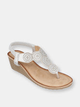 Load image into Gallery viewer, Billie Silver Wedge Sandals