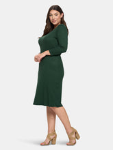 Load image into Gallery viewer, Plunge Neck Cashmere Rib Midi Dress