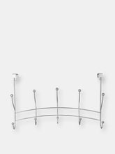 Load image into Gallery viewer, Shelby 5 Hook Over the Door Hanging Rack, Silver