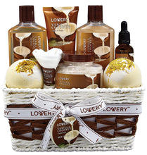 Load image into Gallery viewer, Bath and Body Gift Basket -Vanilla Coconut Home Spa - 9pc Set