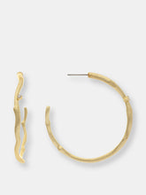Load image into Gallery viewer, Bamboo + Cz Hoop Earrings