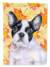 Load image into Gallery viewer, 11 x 15 1/2 in. Polyester French Bulldog Black White Fall Garden Flag 2-Sided 2-Ply