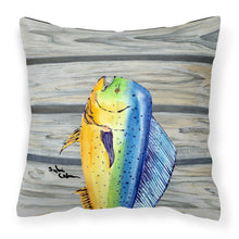 Load image into Gallery viewer, 14 in x 14 in Outdoor Throw PillowMahi Mahi Dolphin Fish Fabric Decorative Pillow