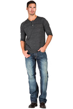 Load image into Gallery viewer, Men&#39;s Slim Straight Premium Jeans Dark Tinted Blue Hand Rub Whisker