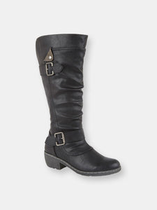 Womens/Ladies Camelia Calf Cavalier Boots - Black