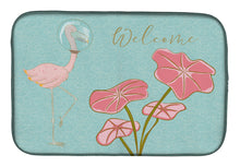 Load image into Gallery viewer, 14 in x 21 in Flamingo Welcome Dish Drying Mat