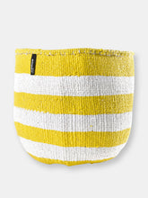 Load image into Gallery viewer, Mifuko - Medium Basket with White and Yellow Stripes