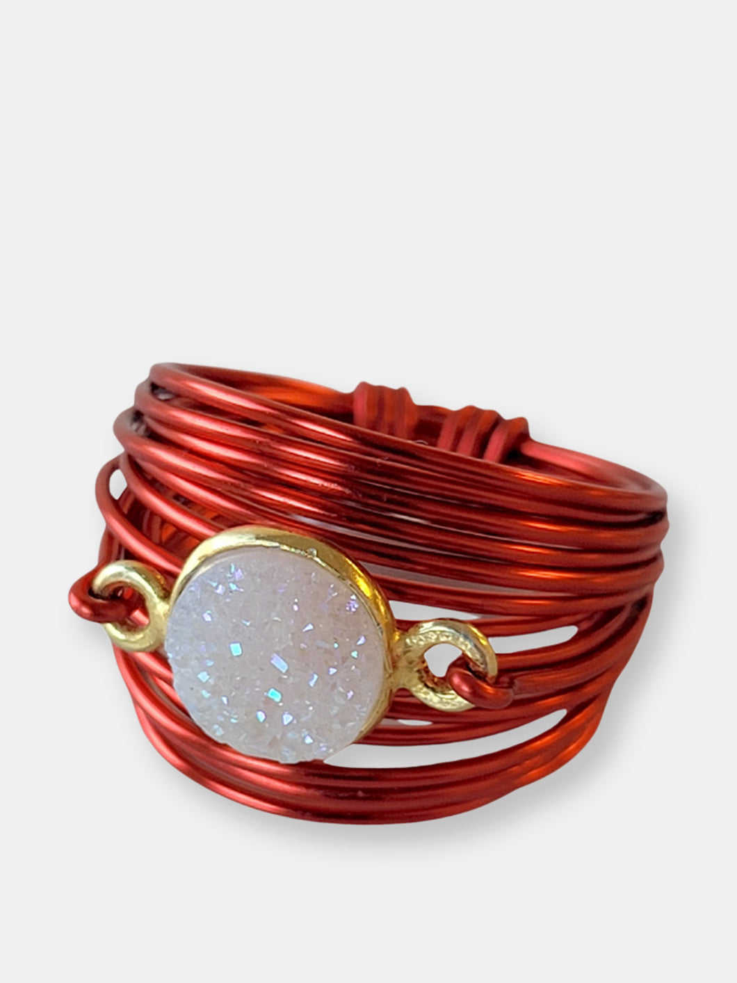 Torrey Ring in Red with White Druzy