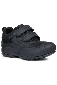Geox Boys New Savage Abx Leather Sneakers (Black)