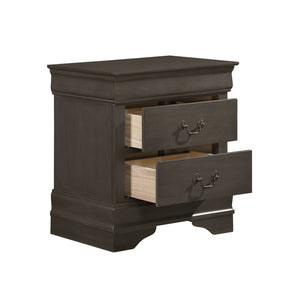 Renly 2-Drawer Stained Gray Nightstand
