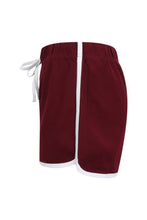 Load image into Gallery viewer, Skinni Fit Womens/Ladies Retro Shorts (Burgundy/White)