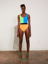 Load image into Gallery viewer, Neon Color Block Swimsuit