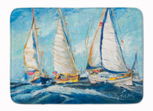 Load image into Gallery viewer, 19 in x 27 in Roll me over Sailboats Machine Washable Memory Foam Mat