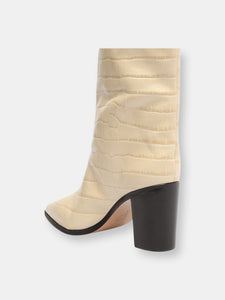 Analeah Crocodile-Embossed Leather Boot