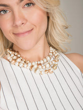Load image into Gallery viewer, Half Moon Pearl Statement Necklace