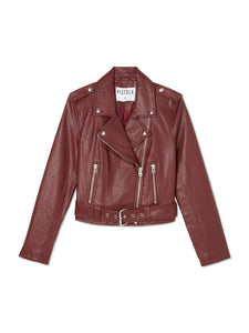 Tracy Cropped Belted Moto Jacket