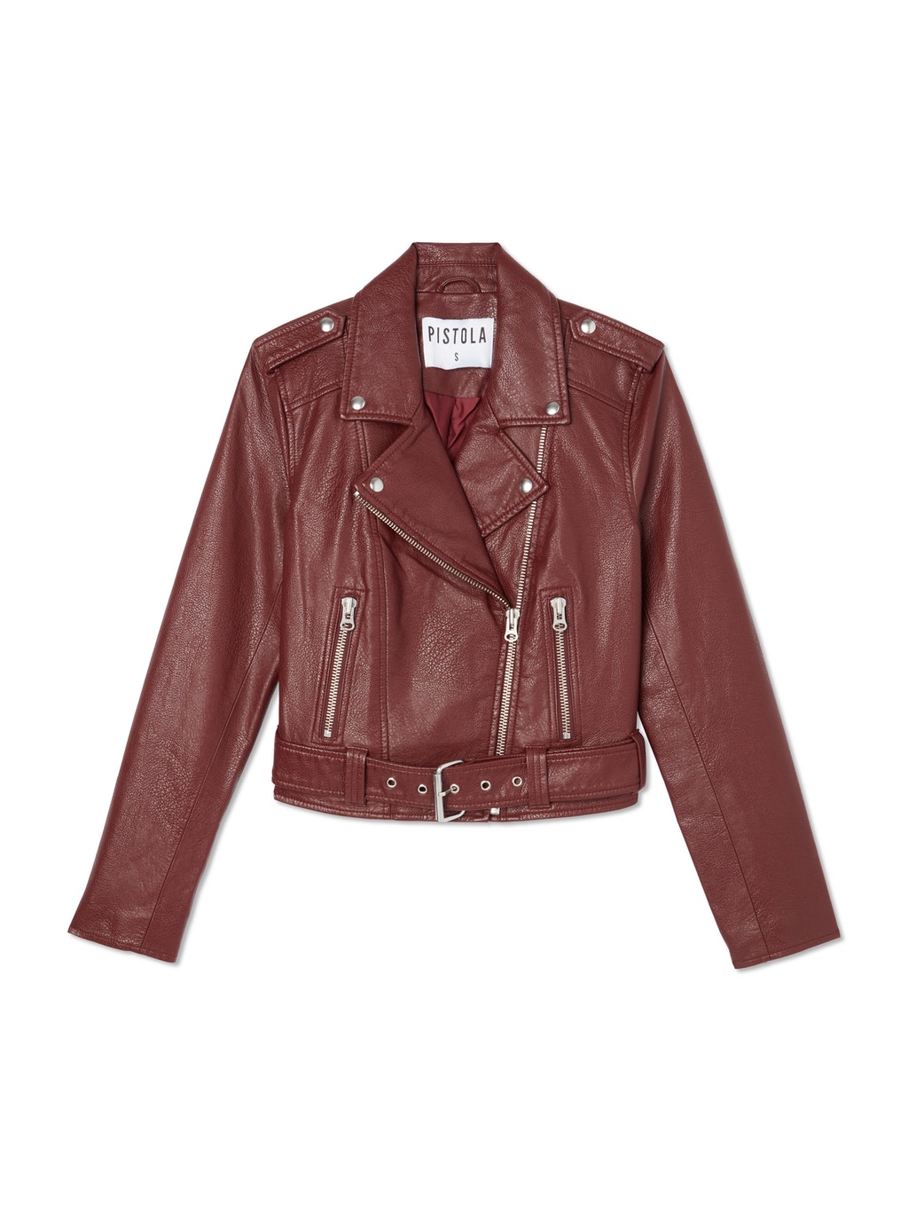 Tracy Cropped Belted Moto Jacket