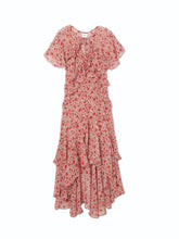 Load image into Gallery viewer, Katarina Silk Chiffon Asymmetrical Midi Dress