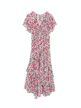 Load image into Gallery viewer, Katarina Silk Chiffon Asymmetrical Midi Dress