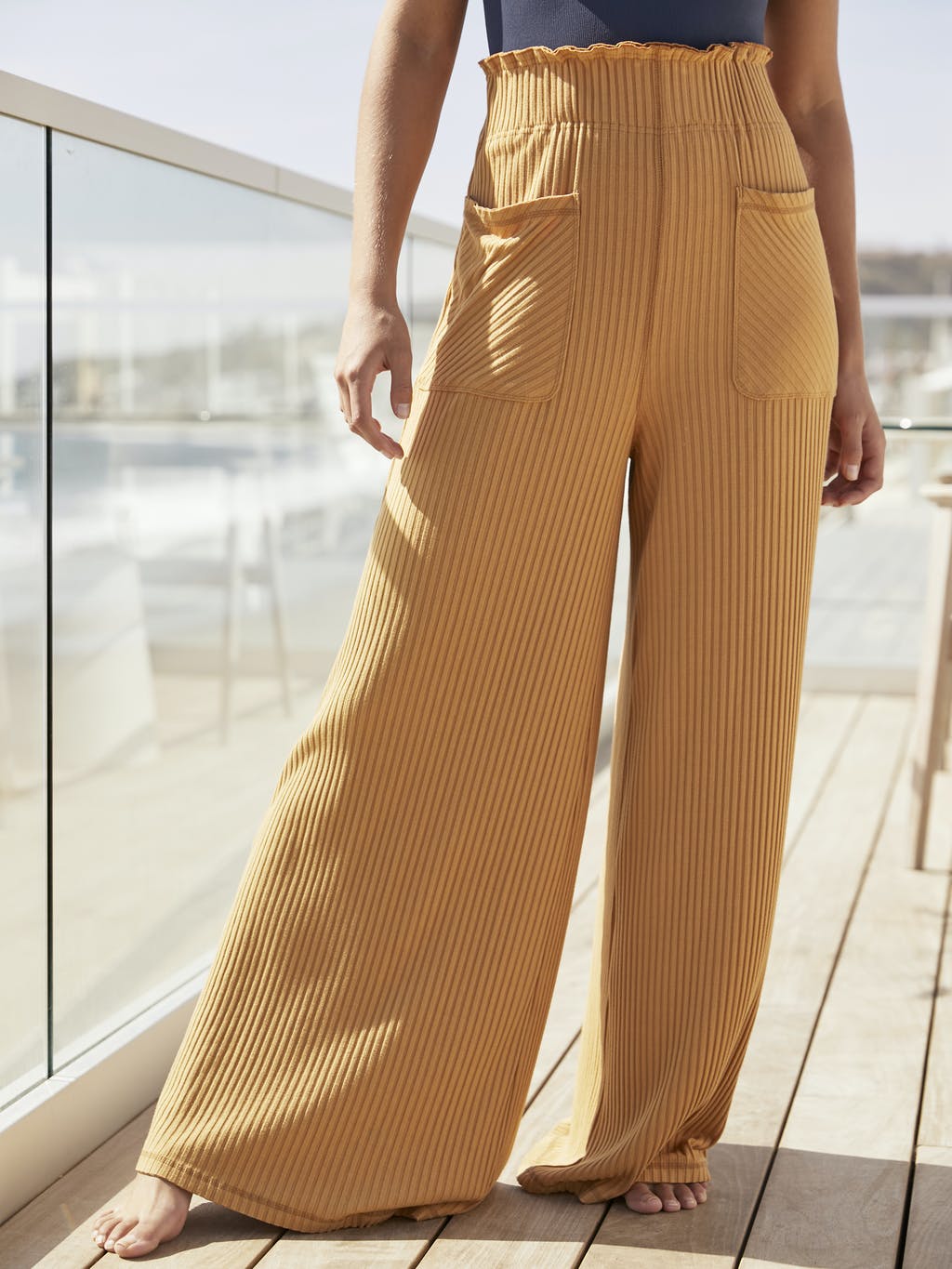 Blissed Out Ribbed Wide Leg Pants
