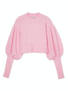 Coline Crop Blouson Sleeve Sweater