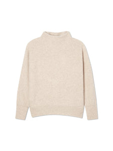 Funnel Neck Jacquard Knit Pullover Sweater