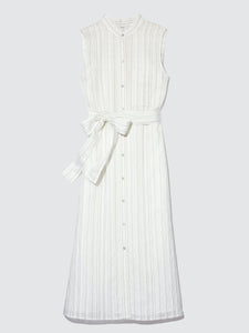 Drapey Stripe Shirt Sleeveless Midi Dress