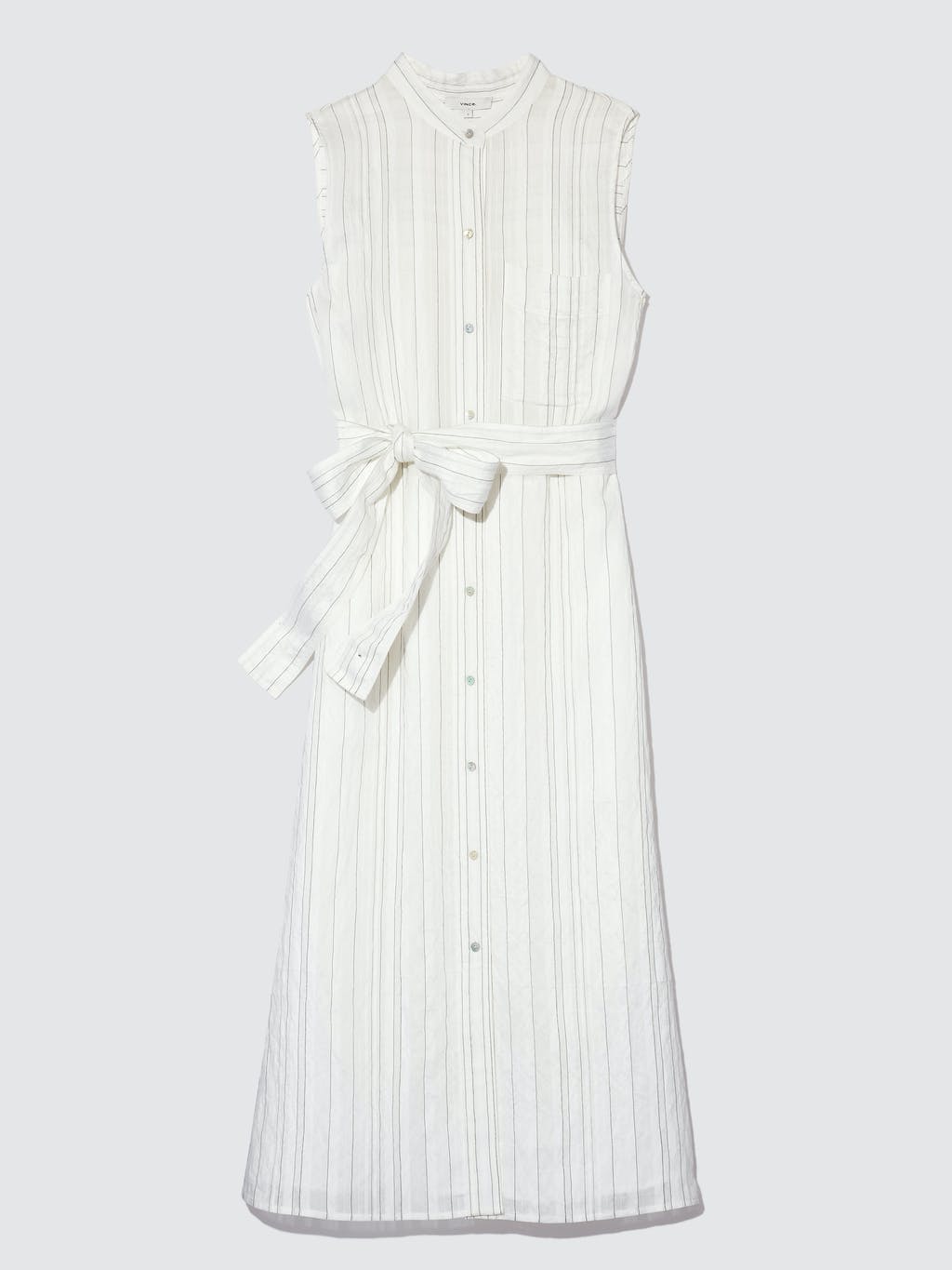 Drapey Stripe Shirt Sleeveless Midi Dress