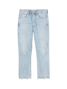 Riley High Rise Cropped Straight Fit Jeans