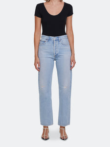 90's Pinch Waist High Rise Straight Fit Jeans