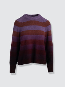 Dip Dye Striped Crewneck Sweater